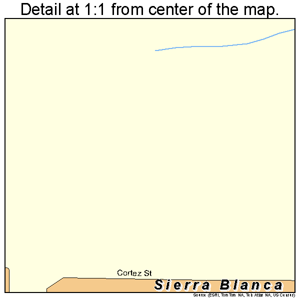 Sierra Blanca, Texas road map detail