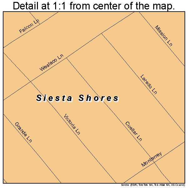 Siesta Shores, Texas road map detail