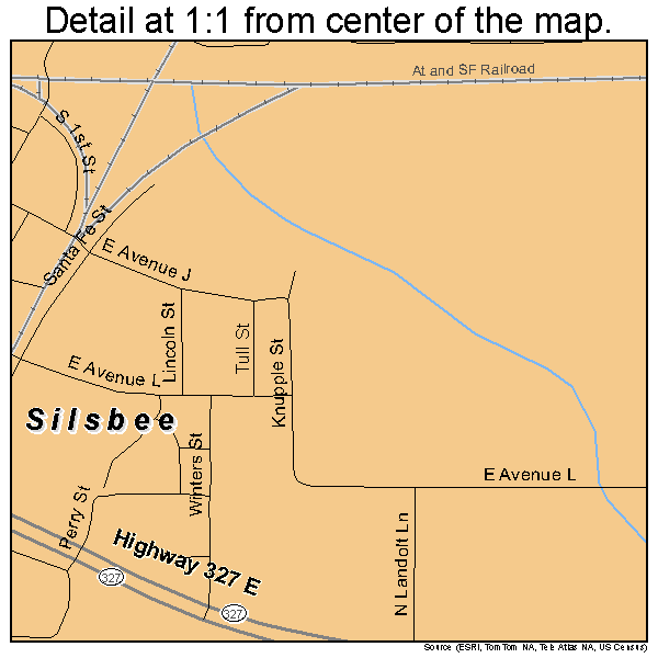 Silsbee, Texas road map detail
