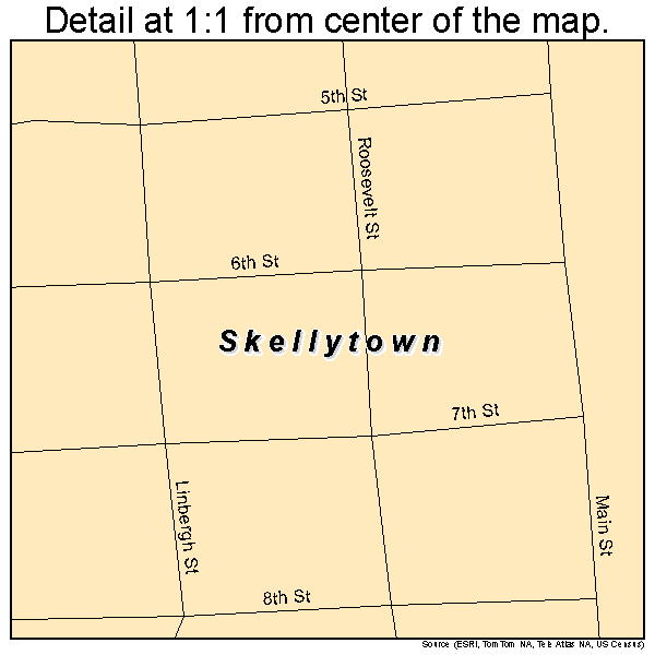 Skellytown, Texas road map detail