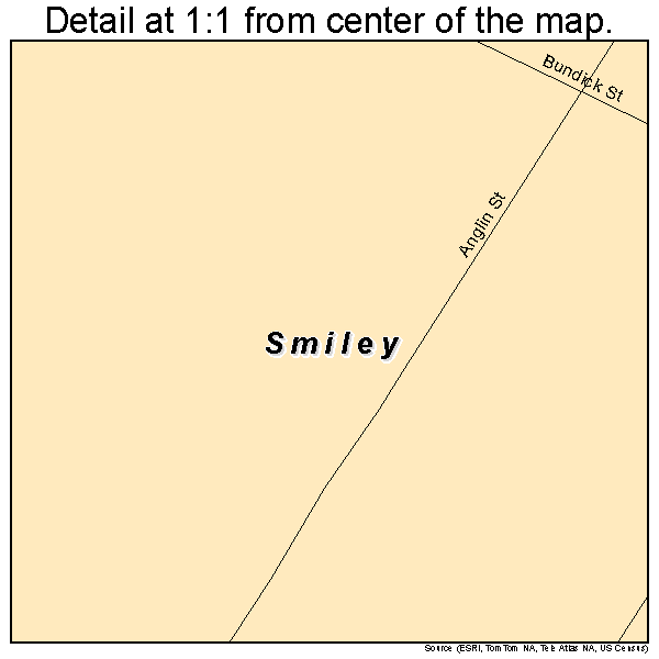 Smiley, Texas road map detail