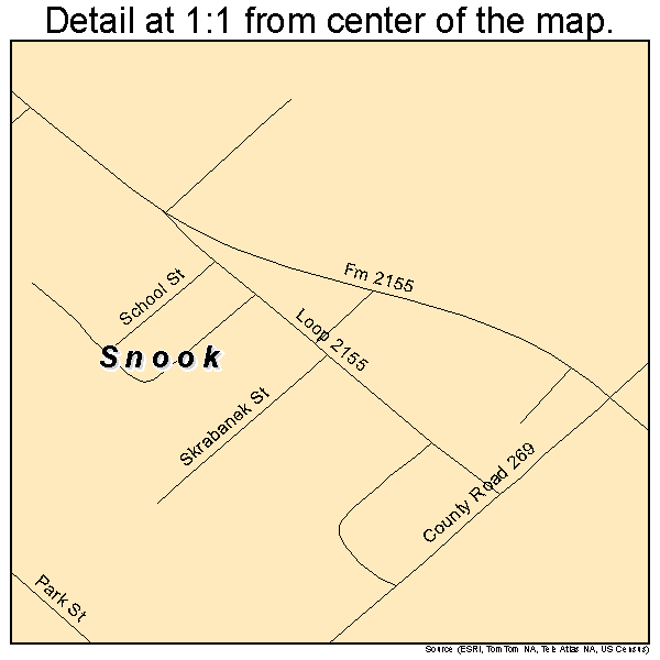 Snook, Texas road map detail