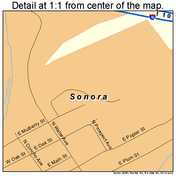 Sonora, Texas road map detail