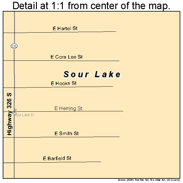 Sour Lake, Texas road map detail