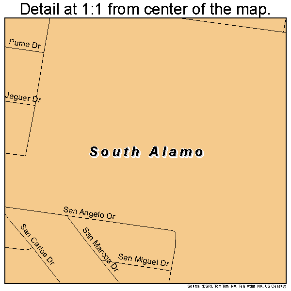 South Alamo, Texas road map detail