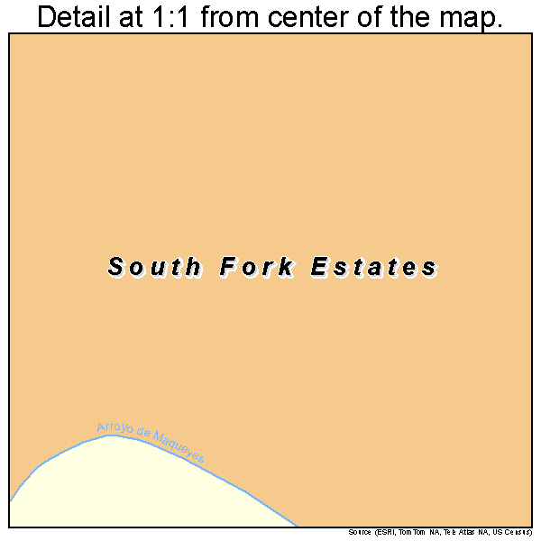 South Fork Estates, Texas road map detail