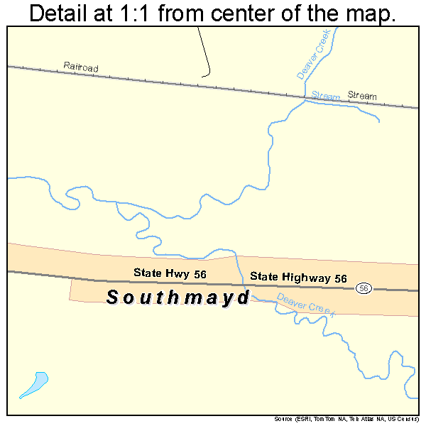 Southmayd, Texas road map detail