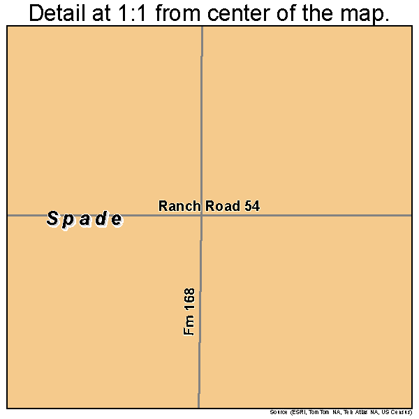 Spade, Texas road map detail