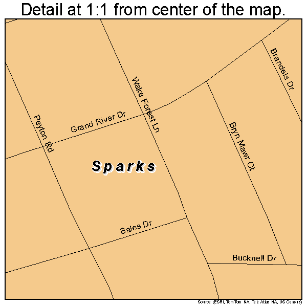 Sparks, Texas road map detail