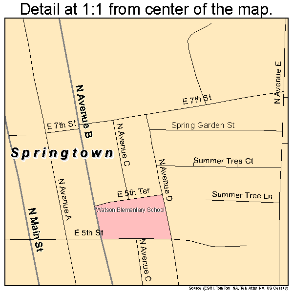 Springtown, Texas road map detail