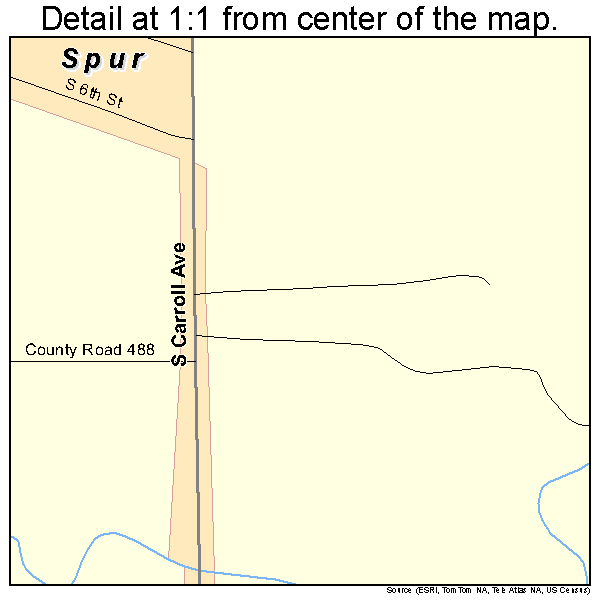 Spur, Texas road map detail