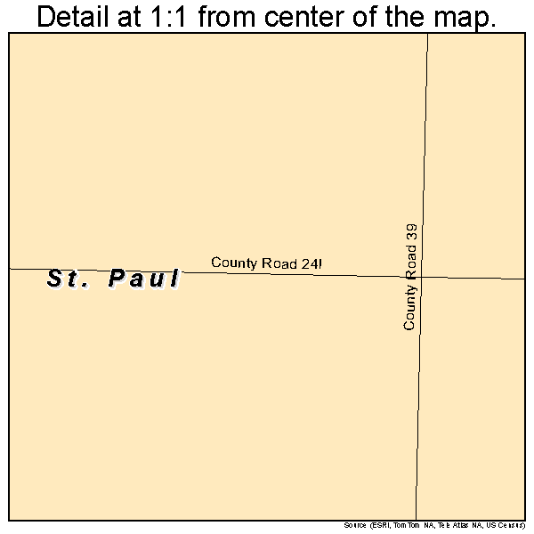 St. Paul, Texas road map detail