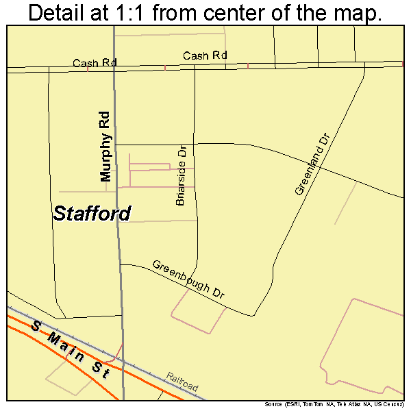 Stafford, Texas road map detail