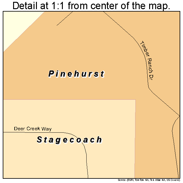 Stagecoach, Texas road map detail