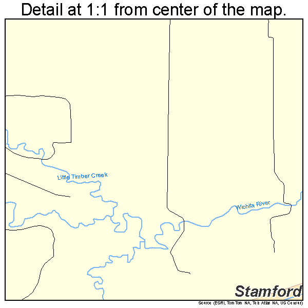 Stamford, Texas road map detail