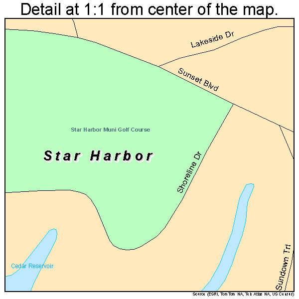 Star Harbor, Texas road map detail