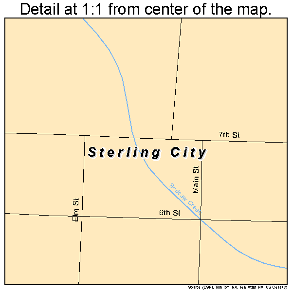 Sterling City, Texas road map detail