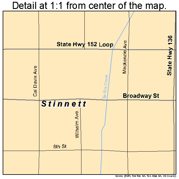 Stinnett, Texas road map detail