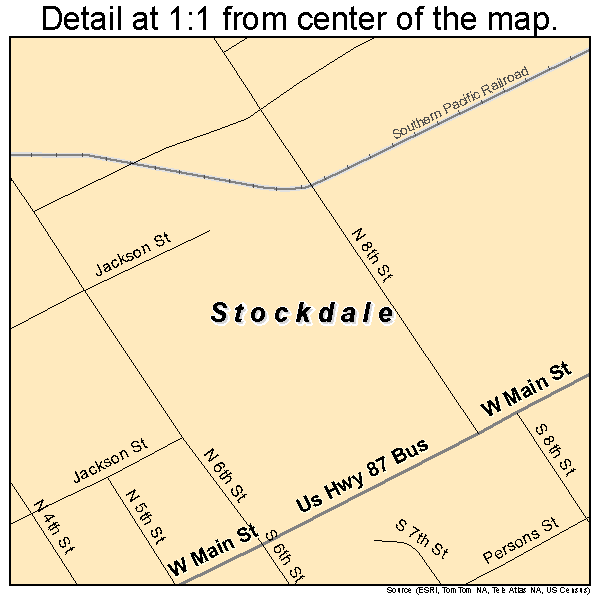 Stockdale, Texas road map detail