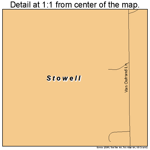 Stowell, Texas road map detail