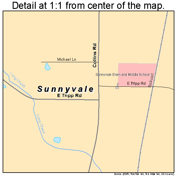 Sunnyvale, Texas road map detail