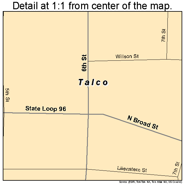 Talco, Texas road map detail