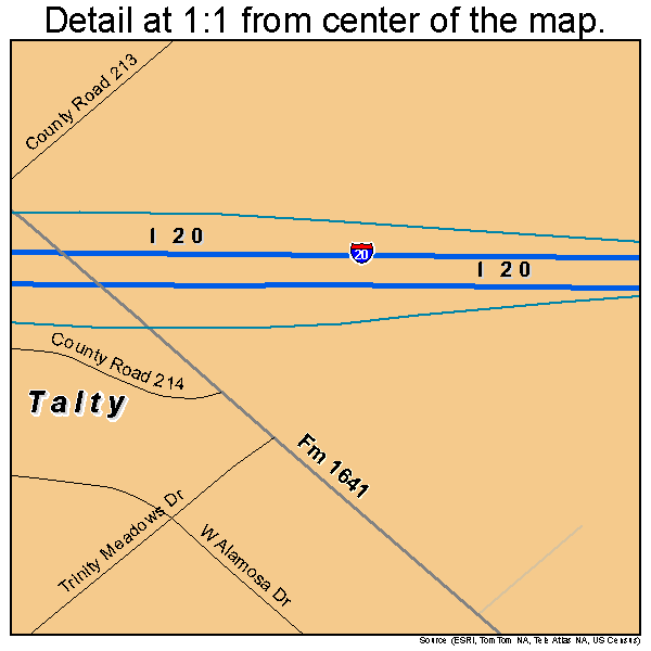 Talty, Texas road map detail