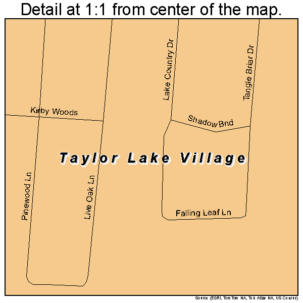 Taylor Lake Village, Texas road map detail