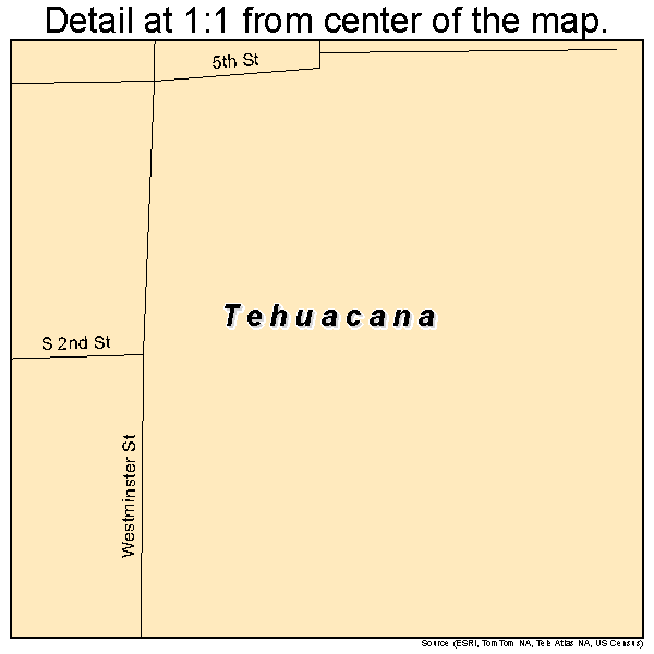 Tehuacana, Texas road map detail