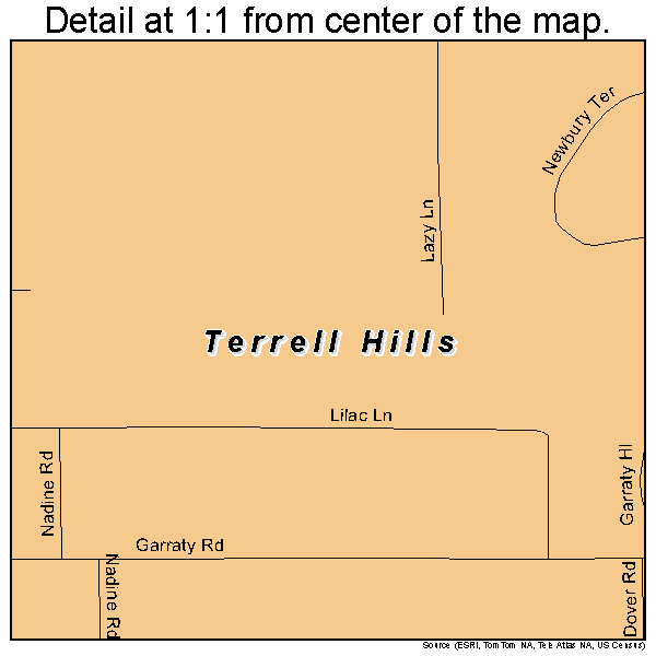 Terrell Hills, Texas road map detail