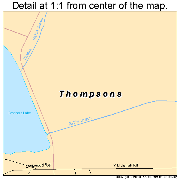 Thompsons, Texas road map detail