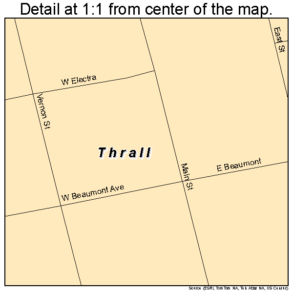 Thrall, Texas road map detail