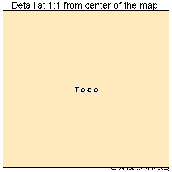 Toco, Texas road map detail
