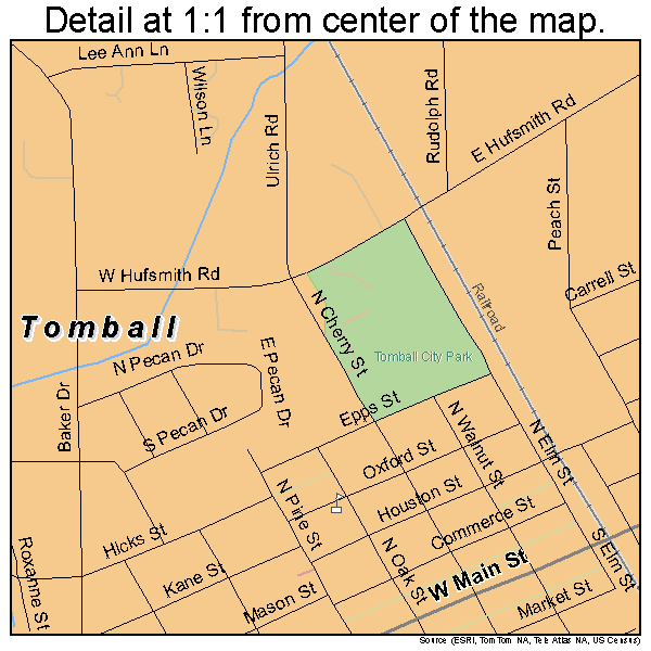 Tomball, Texas road map detail
