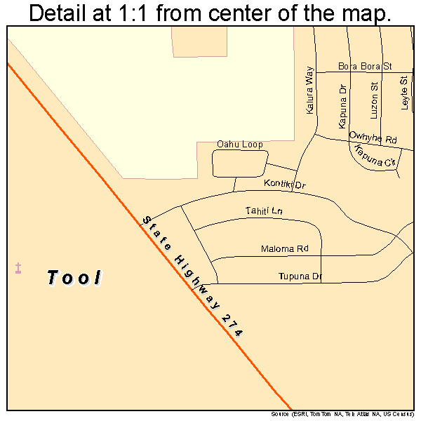 Tool, Texas road map detail