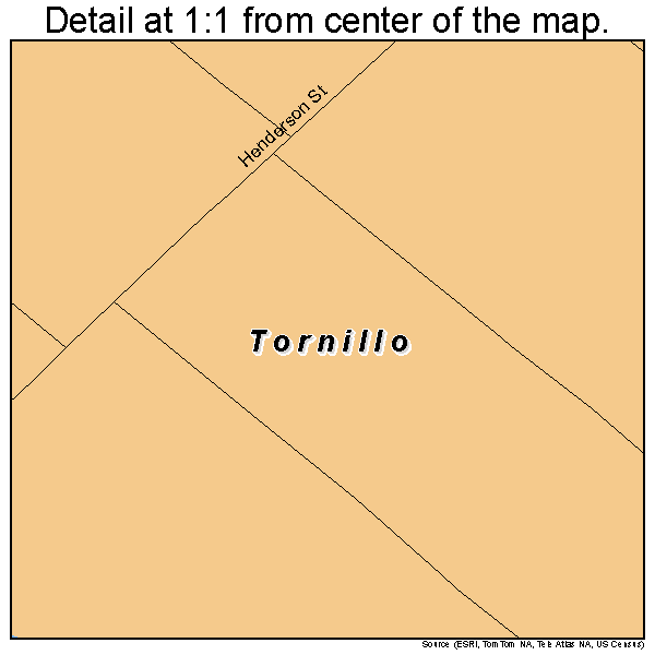 Tornillo, Texas road map detail