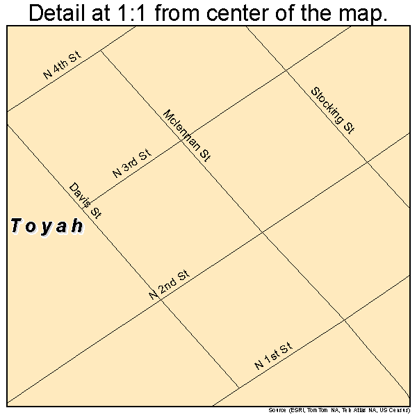 Toyah, Texas road map detail