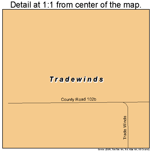 Tradewinds, Texas road map detail