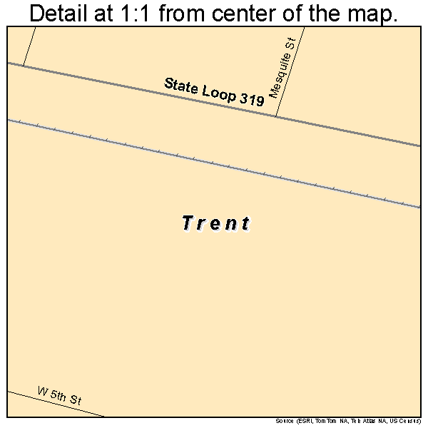 Trent, Texas road map detail