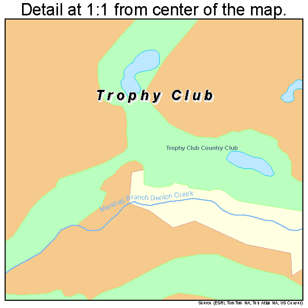 Trophy Club, Texas road map detail