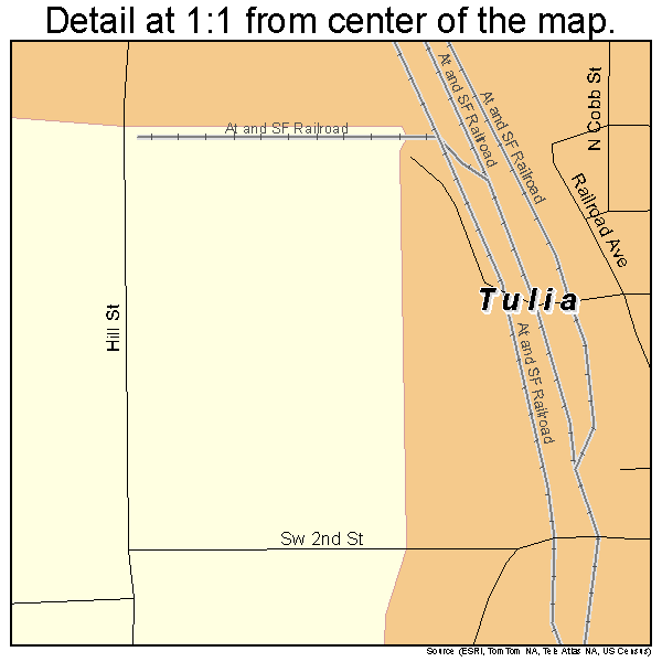 Tulia, Texas road map detail