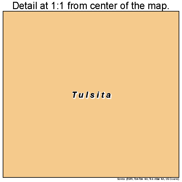 Tulsita, Texas road map detail