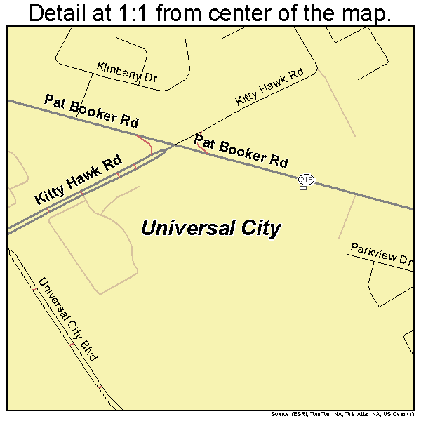 Universal City, Texas road map detail