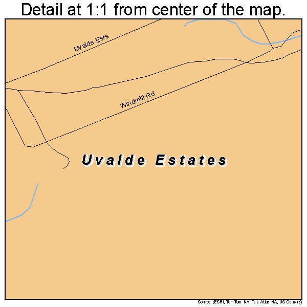 Uvalde Estates, Texas road map detail