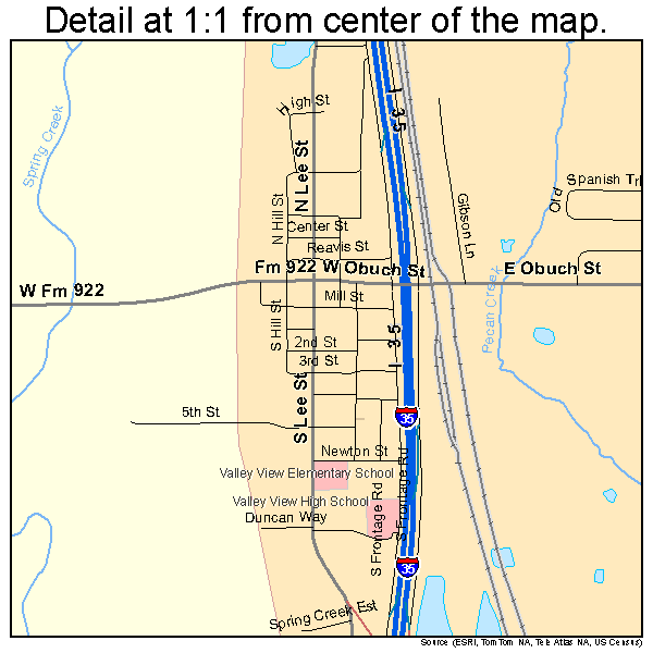 Valley View, Texas road map detail