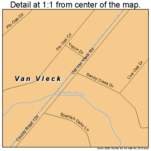 Van Vleck, Texas road map detail