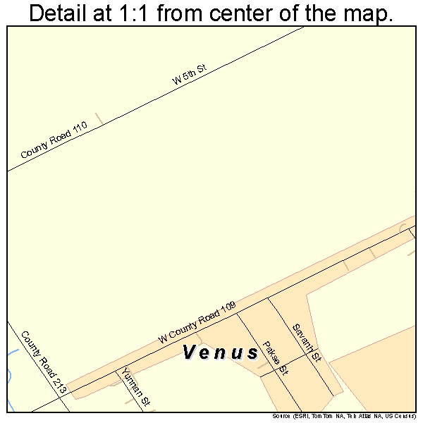 Venus, Texas road map detail