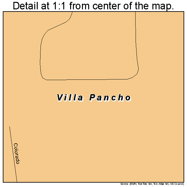 Villa Pancho, Texas road map detail