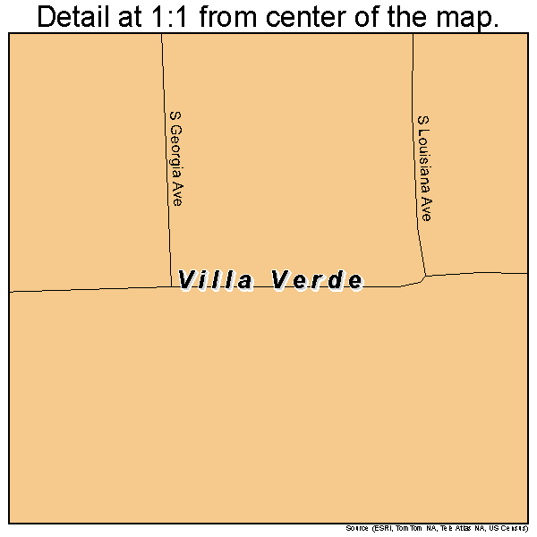 Villa Verde, Texas road map detail