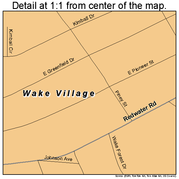 Wake Village, Texas road map detail